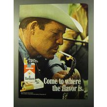 1971 Marlboro Cigarettes Ad - Marlboro Man - Where Flavor Is