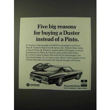 1972 Plymouth Duster Ad - Buying Instead of a Pinto