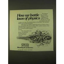 1974 Speer Bullets Ad - How We Battle Laws of Physics