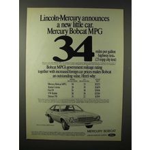 1975 Mercury Bobcat MPG 3-Door Car Ad