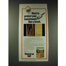 1987 DAP Woodlife Clear Wood Preservative Ad - Protect your Investments