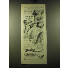 1947 U.S. Howland Hair dry Swim Cap Ad - Protect your wave from the waves