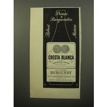 1950 Cresta Blanca California Burgundy Wine Ad - Prince of Burgundies