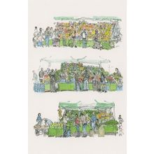 Inverness London Street Market Barrows Stalls Painting Postcard