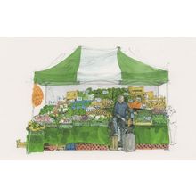 Vegetable Stall Inverness London Street Market Painting Postcard