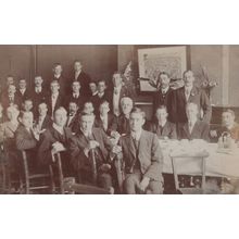 Meeting with London Street Map Antique Real Photo Postcard