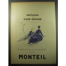 1955 Monteil Nostalgia and Fleur Sauvage Perfume Advertisement