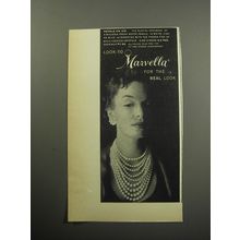 1957 Marvella Jewelry Ad - Pearls on ice