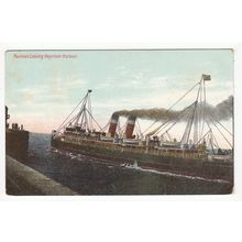 Isle of Man Steam Ship Manman or Manxman at Heysham Harbour Postcard Lancashire