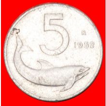 DOLPHIN: ITALY ★ 5 LIRA 1952R!!! LOW START ★ NO RESERVE!