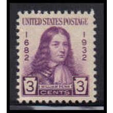 724 3c William Penn Fine MNH O3447