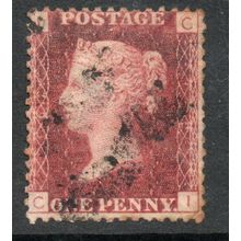 Sg43 1d red plate 162 FINE USED " C I " (reds)