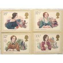 4 Royal Mail postcards Famous People