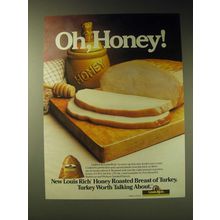 1989 Louis Rich Honey Roasted Breast of Turkey Ad - Oh, Honey!