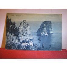 FARAGLIONI, CAPRI, ITALY used vintage postcard 1936 pm #