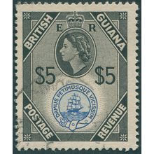 British Guiana 1954 $5 ultrmarine & black SG345 used