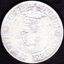 1901 Great Britain 1 Half Crown (2 & Half Shillings) Silver Coin