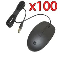 NEW Lot Of 100 HP 125 USB Wired Desktop Black Mouse M27537-001