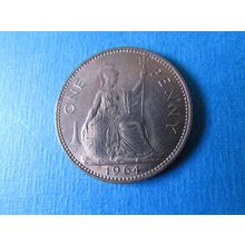 1964 QUEEN ELIZABETH II ONE PENNY FREE POST. (ed) d ZA