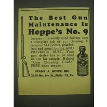 1952 Hoppe's No. 9 Solvent Ad - The best gun maintenance is Hoppe's No. 9