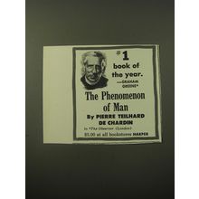 1960 Harper Book Ad - The Phenomenon of Man by Pierre Teilhard de Chardin