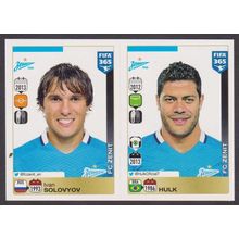 Panini Stickers 2016 FIFA 365 #757 (757 - 758) Solovyov - Hulk (FC Zenit)