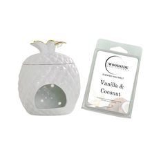 Woodside Home Living Pineapple Shaped Wax Melt Burner With Vanilla & Coconut