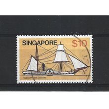 Singapore.SG376 $10 Braganza (paddle-steamer).Fine Used.Jun25a