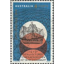 AUSTRALIA, SHIP, Dirk Hartog's landing in Australia, blue 1966, 4c, #3