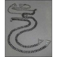 Bra Straps - Two-row Crystal Chain Strap - Black - BS-HH118BK