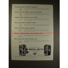 1955 Bolex B-8 & C-8 Movie Camera Ad - Seven Speeds!!