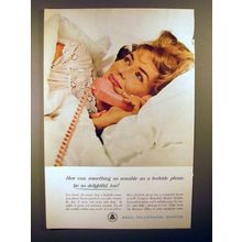 1962 Bell Telephone Ad - Bedside Phone So Delightful
