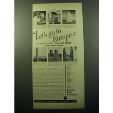 1950 European Travel Commission Advertisement - Let's go to Europe