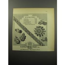 1951 Raymond C. Yard Jewelry Ad - Diamonds