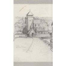 Knighton Powys Welsh Old Church Newsagent Postcard
