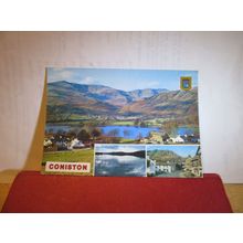 multiview, CONISTON, CUMBRIA LAKE DISTRICT, used postcard Sanderson 1998 pm =