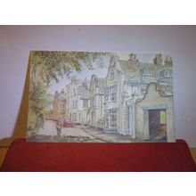 DUTCH HOUSES, TOPSHAM, Devon. unused postcard from a David Skipp watercolour =