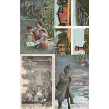 German WW1 Collection Feldpost Frontline Bomb Damage 4x War Postcard s