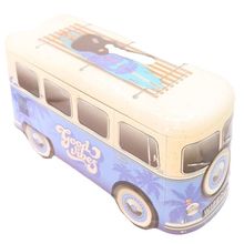 Blue Camper Van Shaped Tin with 320 Grams Shortbread Biscuits 11.5 CM Good Vibes