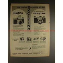 1957 Praktina FX & Praktica FX3 Camera Ad - Exciting!!