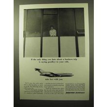 1964 Boeing 727 Jet Ad - Saying Goodbye to Your Wife