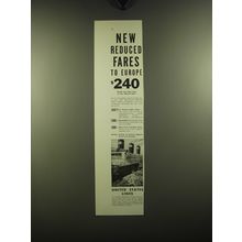 1931 United States Lines Ad - New reduced fares to Europe $240