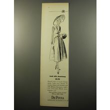 1950 De Pinna Dress Ad - iced silk shantung