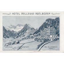 Hotel Bellevue Adelboden Switzerland Old Map Postcard