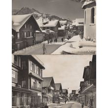 Adelboden Dorfstrasse 2x Real Photo Vintage Switzerland Postcard s