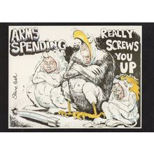 Arms Spending Really Screws You Up Protest Postcard