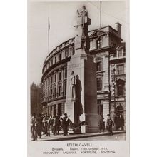 Edith Cavell Humanity Sacrifice Fortitude Devotion RPC WW1 Postcard