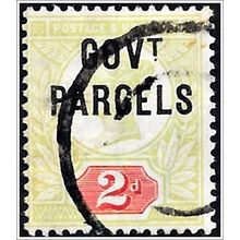 1891 Postage Stamps Overprinted "GOVT PARCELS - 2d Used (as picture) C2-1