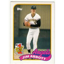 1989 Topps Jim Abbott rookie RC baseball card #573 – Angels