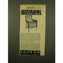 1961 Lloyds Chair Advertisement - Gracious Comfort